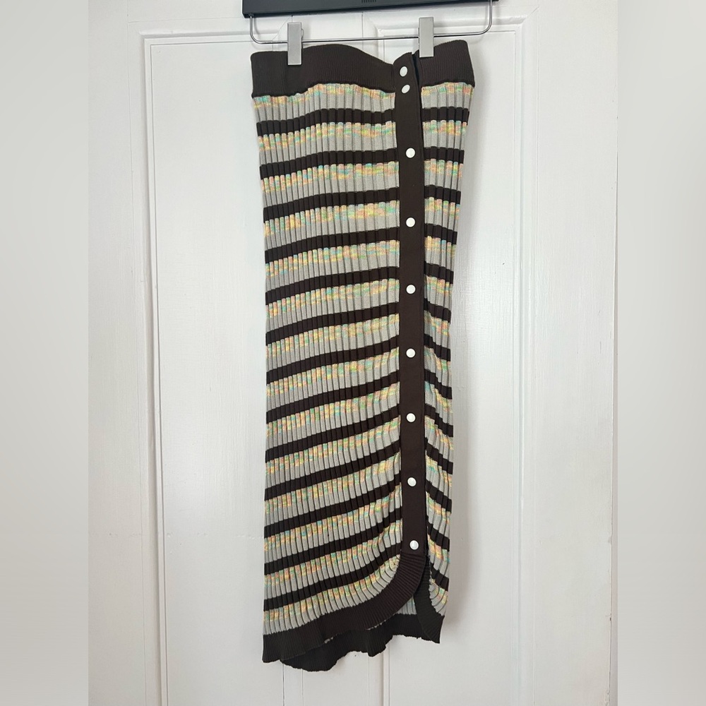 Giu Giu Palmira knit snap-front midi pencil skirt M